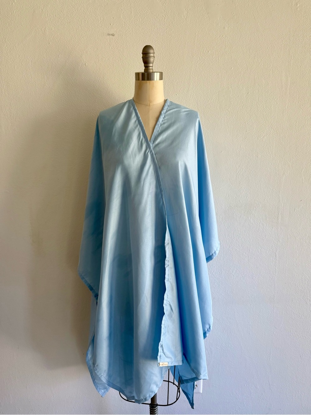 Women's Light Blue Wrap Cape Coat